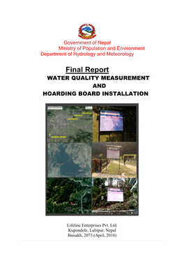 Water Quality Measurement and Hoarding Board Installation