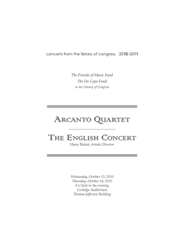 Arcanto Quartet the English Concert