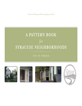 A PATTERN BOOK for SYRACUSE NEIGHBORHOODS ∫