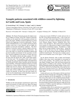 Synoptic Patterns Associated with Wildfires Caused by Lightning In