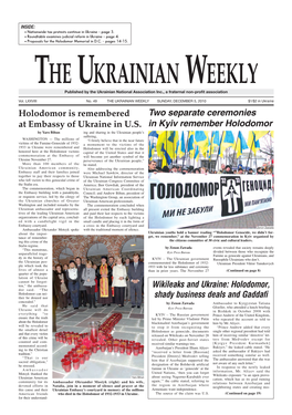 Holodomor Is Remembered at Embassy Of