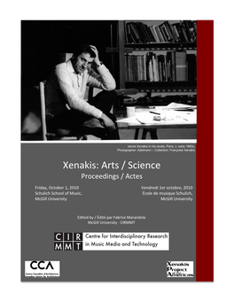 Xenakis: Arts / Science Proceedings / Actes