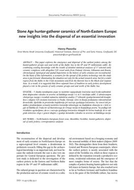 Stone Age Hunter-Gatherer Ceramics of North-Eastern Europe&gt; New