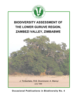 Biodiversity Assessment of the Lower Guruve Region, Zambezi Valley, Zimbabwe