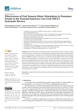 Effectiveness of Oral Sensory-Motor Stimulation in Premature Infants in the Neonatal Intensive Care Unit (NICU) Systematic Review