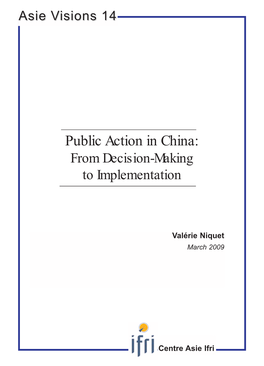 Public Action in China: from Decision-Making to Implementation