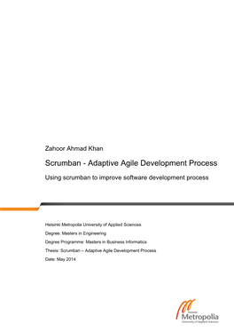 Scrumban - Adaptive Agile Development Process