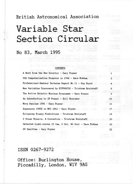 Variable Star Section Circular