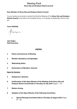 (Public Pack)Agenda Document for Derry City and Strabane District Council, 26/09/2019 16:00