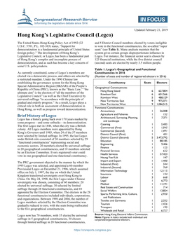 Hong Kong's Legislative Council (Legco)