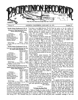 Volume 35 ANGWIN, CALIFORNIA, JANUARY 29, 1935 Number 27