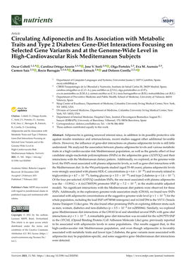 Circulating Adiponectin and Its Association with Metabolic Traits