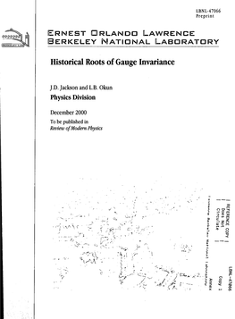 Historical Roots of Gauge Invariance