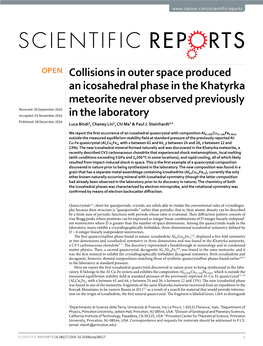 Collisions in Outer Space Produced an Icosahedral Phase in the Khatyrka