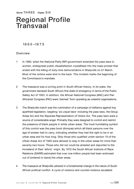 Regional Profile Transvaal