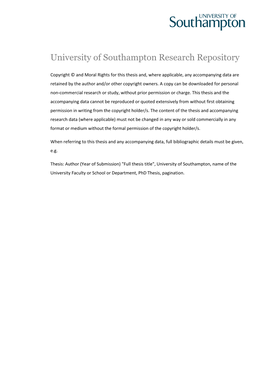 University of Southampton Research Repository