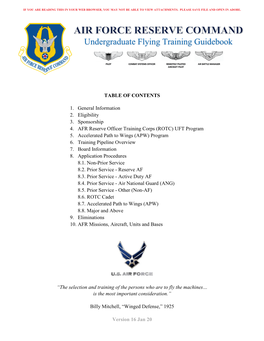 Undergraduate Flying Training Guidebook
