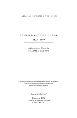 Bernard Ogilvie Dodge