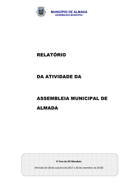 Relatório Da Atividade Da Assembleia Municipal De