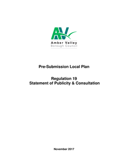 Regulation 19 Statement of Publicity and Consultation