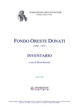 Fondo Oreste Donati (1903 – 1973)