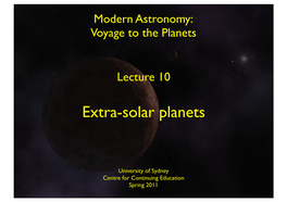 Extra-Solar Planets