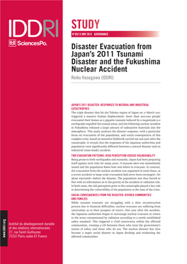 Disaster Evacuation from Japan's 2011 Tsunami Disaster and The