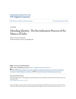 The Revitalization Process of the Muisca of Suba Paola A