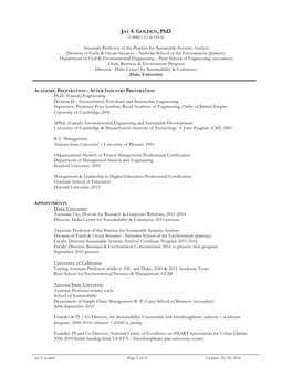 JAY S. GOLDEN, Phd CURRICULUM VITAE