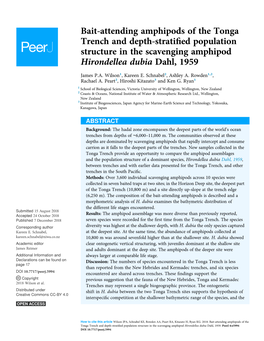 Bait-Attending Amphipods of the Tonga Trench and Depth-Stratified