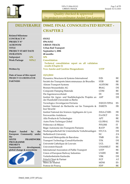 Deliverable D0602. Final Consolidated Report