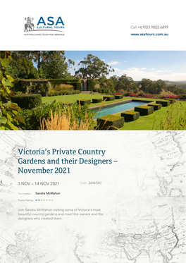 Victoria's Private Country Gardens and Their Designers