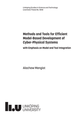 Methods and Tools for Efficient Model‐Based Development of Cyber‐Physical Systems with Emphasis on Model and Tool Integration