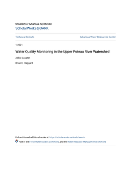 Water Quality Monitoring in the Upper Poteau River Watershed