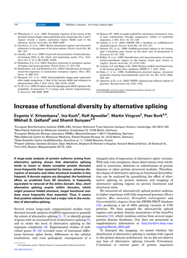 Increase of Functional Diversity by Alternative Splicing