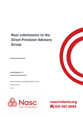 Nasc Submissions to the Direct Provision Advisory Group