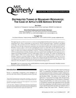 Distributed Tuning of Boundary Resources: the Case of Apple's Ios Service System