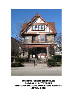 Historic Designation Study Report April, 2012