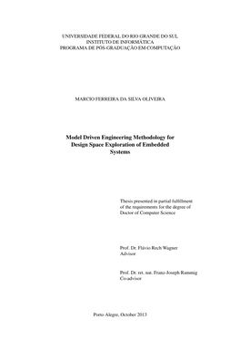 Model Driven Engineering Methodology for Design Space Exploration of Embedded Systems