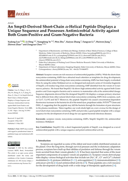 An Smp43-Derived Short-Chain -Helical Peptide Displays A