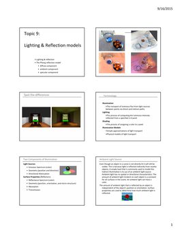 Lighting & Reflection Models