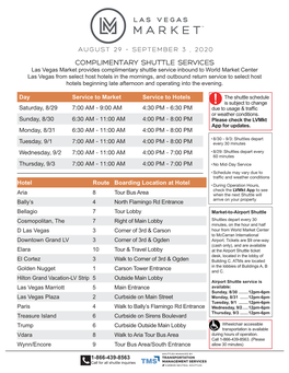 LVMS20 Shuttle Schedule.Indd