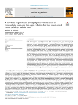 A Hypothesis on Paradoxical Privileged Portal Vein Metastasis of Hepatocellular Carcinoma