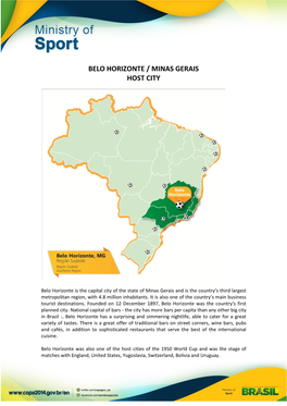 Belo Horizonte / Minas Gerais Host City