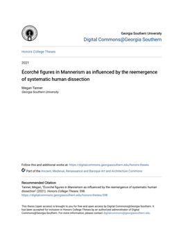 Écorché Figures in Mannerism As Influenced by the Reemergence of Systematic Human Dissection