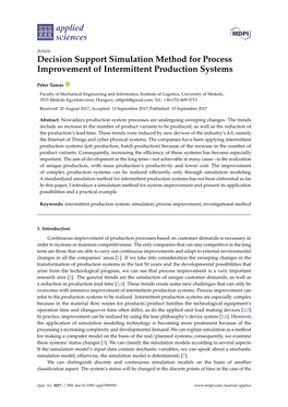 Decision Support Simulation Method for Process Improvement of Intermittent Production Systems