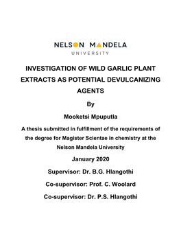 Investigation of Wild Garlic Plant Extracts As Potential Devulcanizing Agents