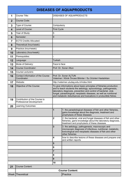 Diseases of Aquaproducts