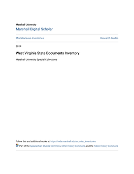 West Virginia State Documents Inventory