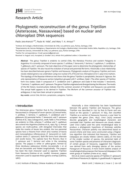 Phylogenetic Reconstruction of the Genus Triptilion (Asteraceae, Nassauvieae) Based on Nuclear and Chloroplast DNA Sequences